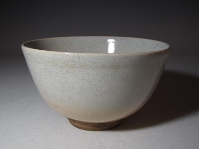野々村仁清 白釉茶碗 淡々斎花押 時代の名碗！k547