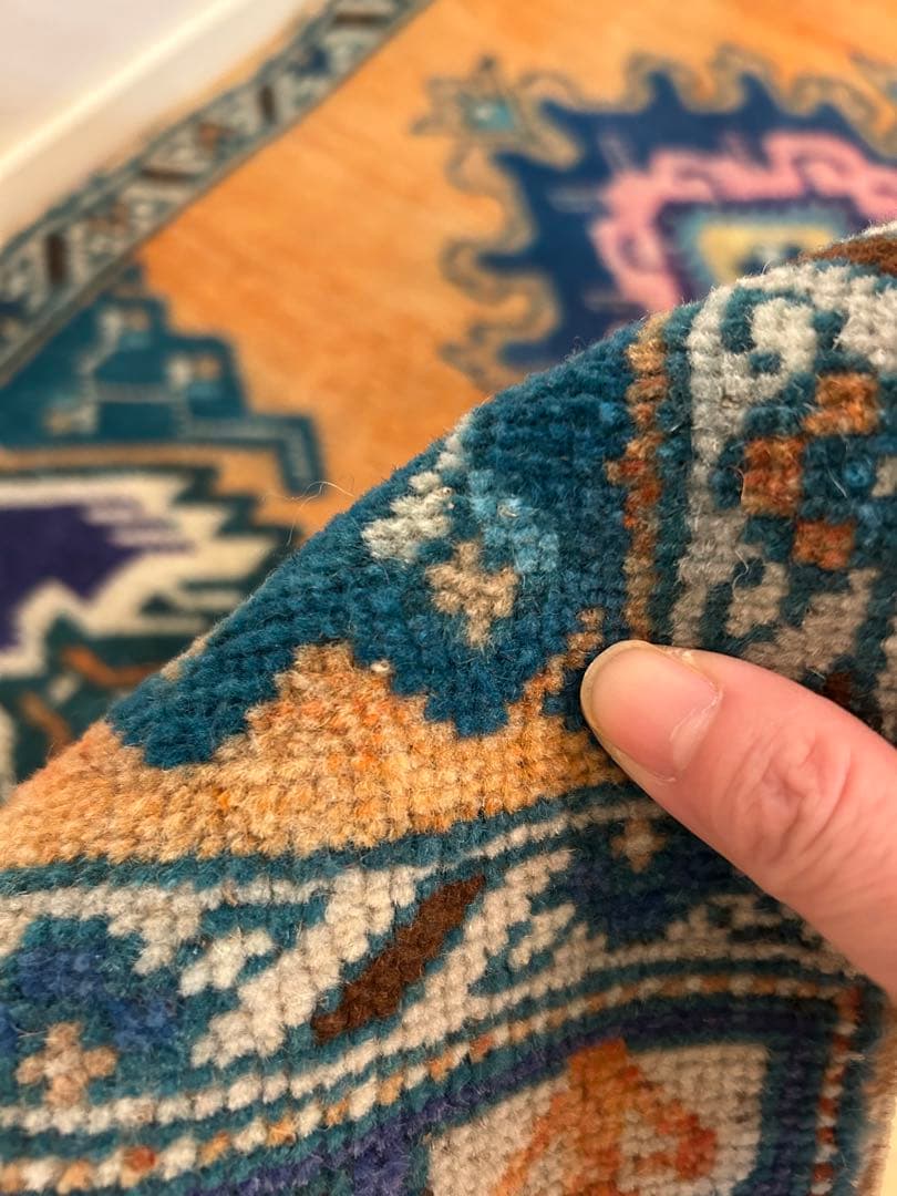 トライバルラグ・トルコヴィンテージラグ・ウール約47×102cm