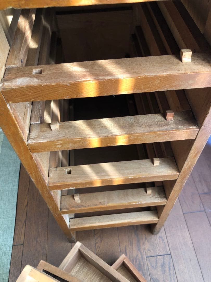 ヴィンテージ　木製サイドチェスト4段 昭和レトロ