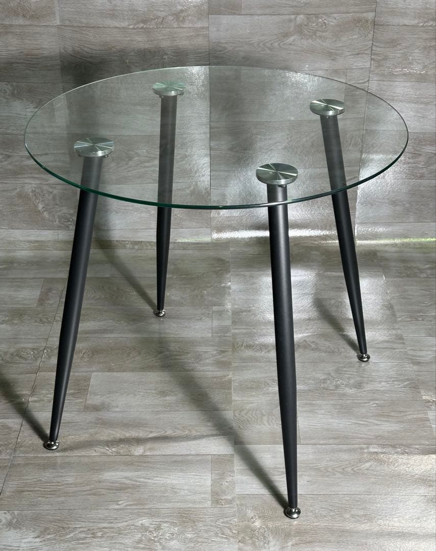 丸テーブル オシャレ 強化ガラス テーブル ラクラク組立 テーブル 新品