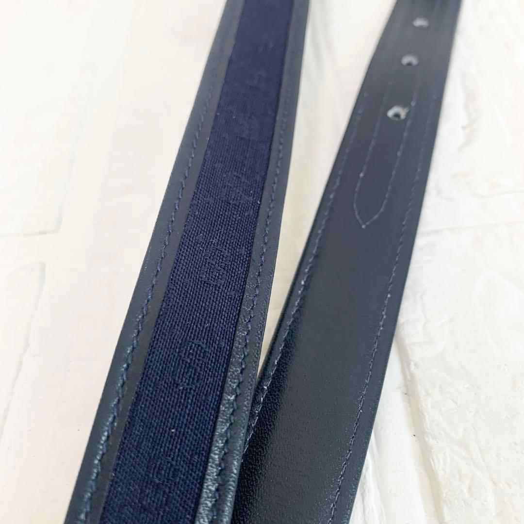 美品　GUCCI グッチ　ベルト　gg柄　ブラック　ネイビー