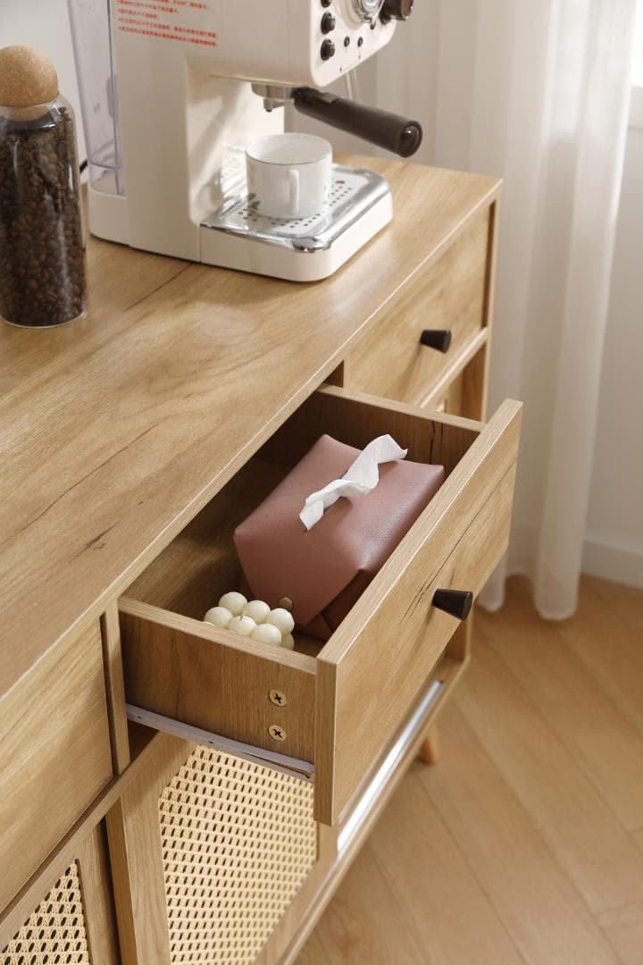 人気再入荷！サイドボード チェストラタン調　収納棚 整理タンス 北欧　収納 箪笥