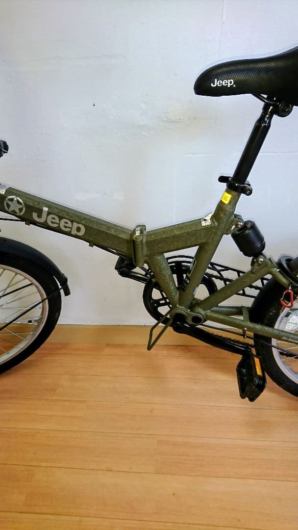 【美品】【引き取り希望】Jeep ジープ 折りたたみ自転車 オリーブグリーン