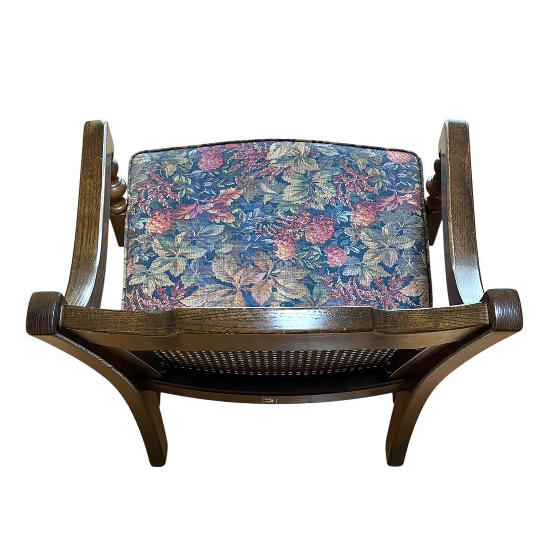 KOSUGA コスガ アームチェア オーク材 ラタン 花柄 木製 ダイニング