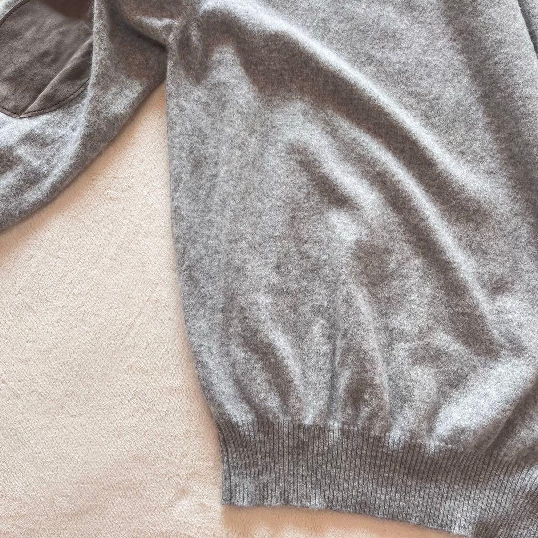 希少✨ブルネロクチネリ　カシミヤ100 クルーネックセーター エルボーパッチ