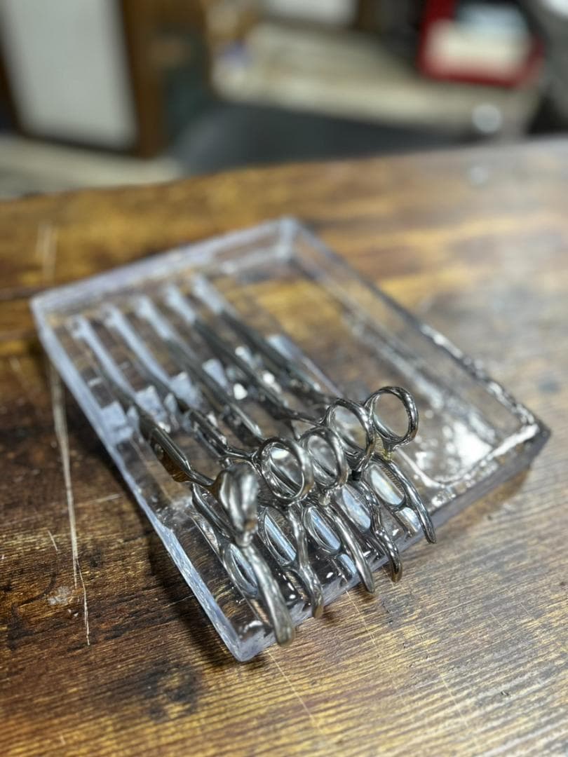 BARBER　barbershop　シザーケース　シザースタンド　レジン