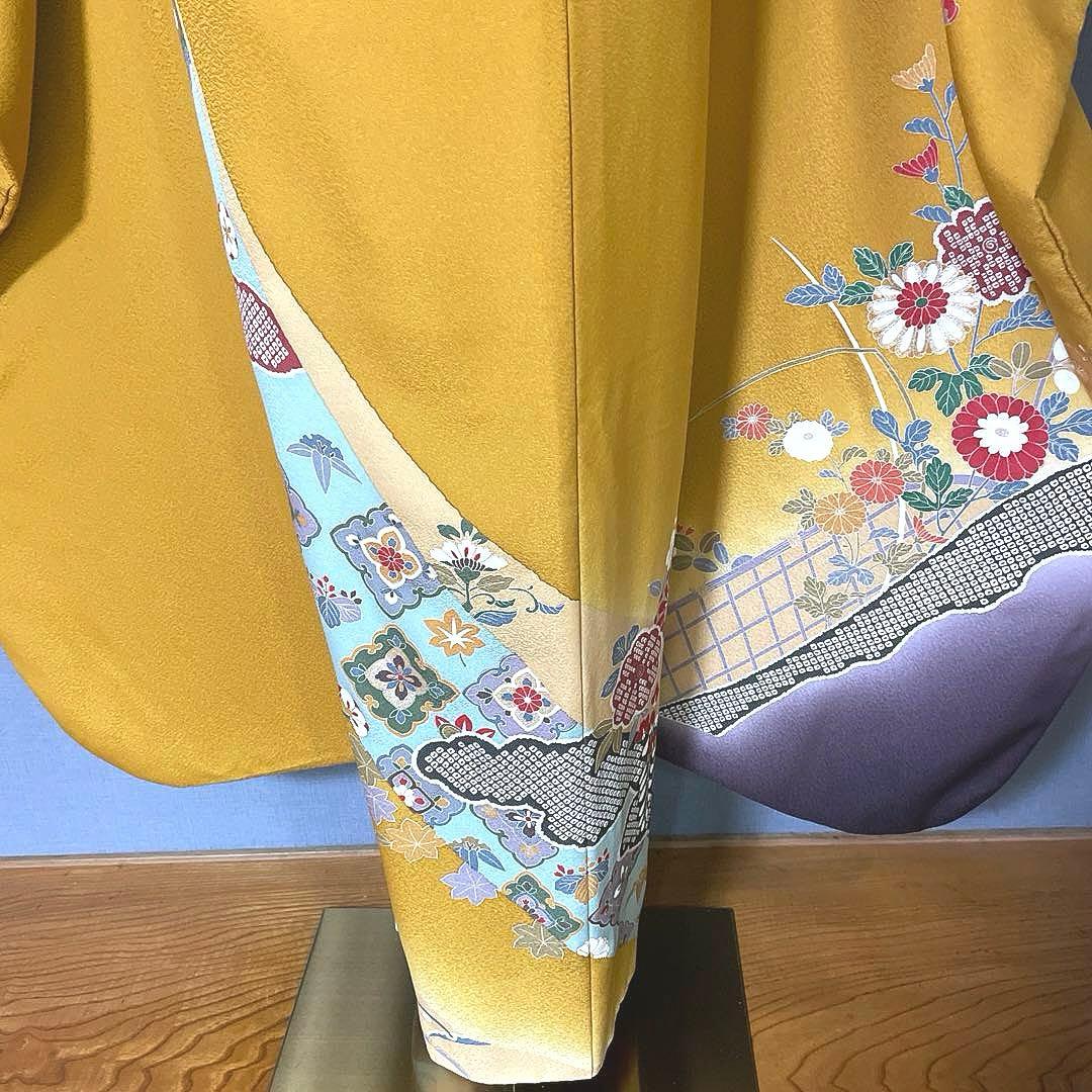 振袖フルセット　手描き友禅　成人式振袖　振袖　裄丈71