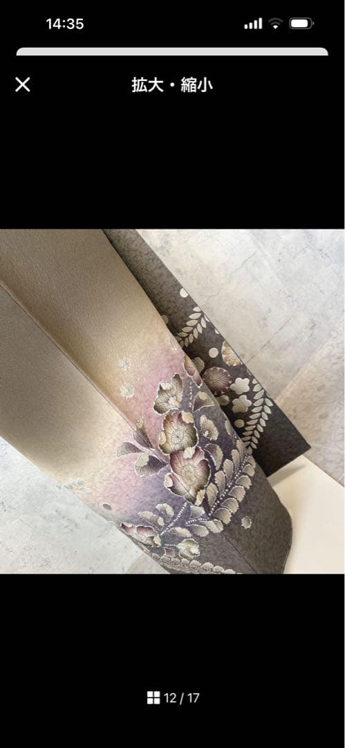 訪問着フルセット　未使用　辻ヶ花　着物　正絹　ブラウン