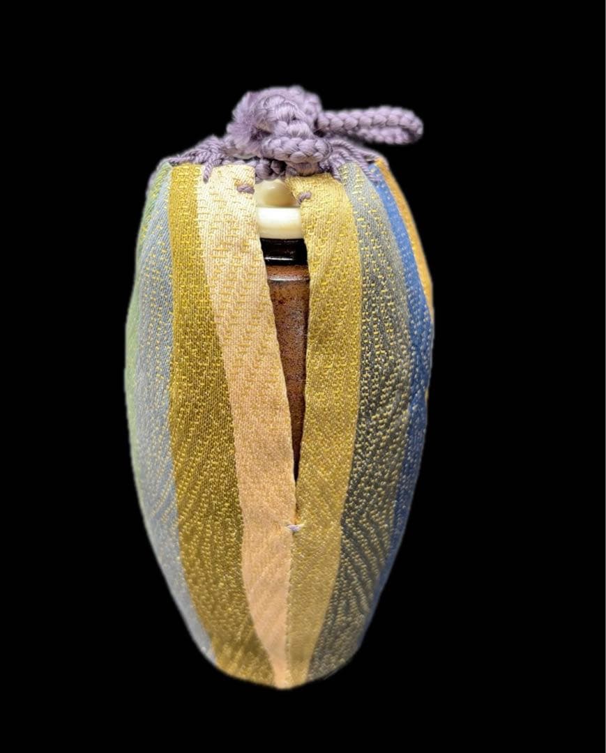 茶道具 平安 笹田有祥作 茶入 仕覆 共箱付 -515-