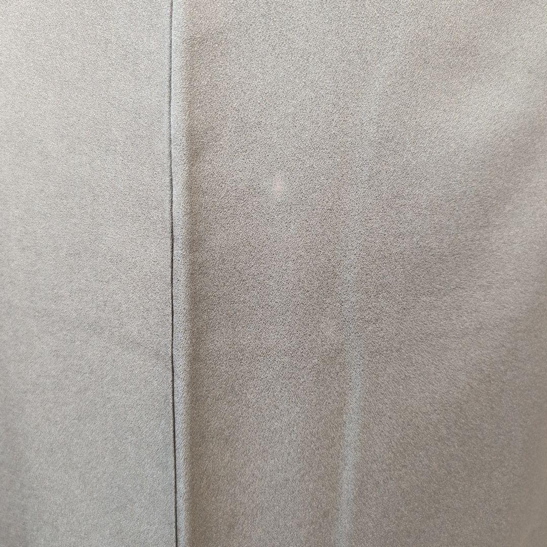 訪問着　フルセット　着物　正絹　カーキ　緑　孔雀の羽　藤の花　祝い事　豪華　A2