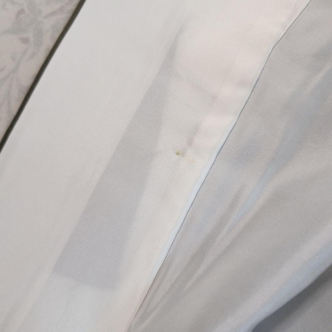 訪問着　フルセット　着物　正絹　カーキ　緑　孔雀の羽　藤の花　祝い事　豪華　A2