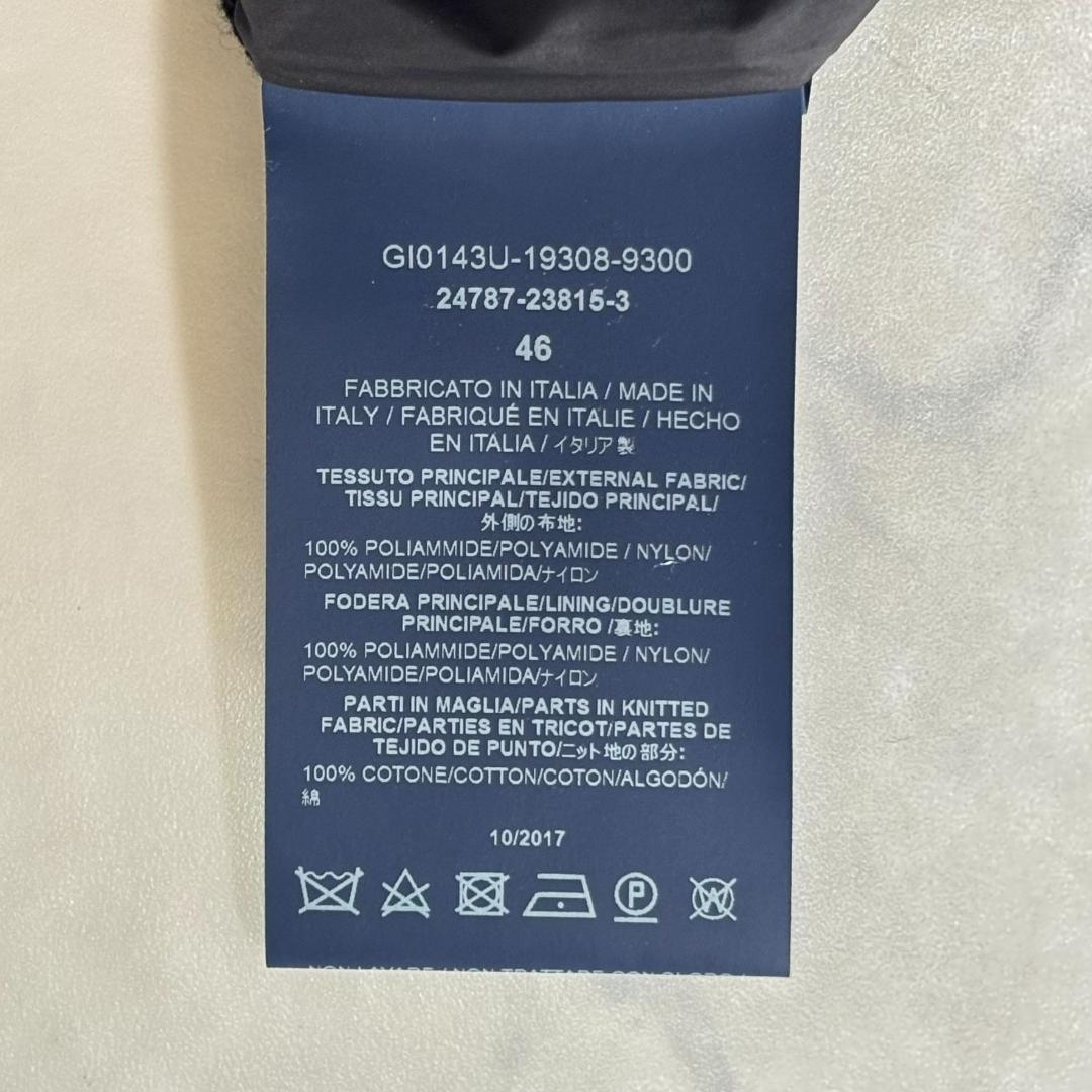 美品 ヘルノ ハイブリッドナイロンジャケット ニット切替 紺 46 tt1