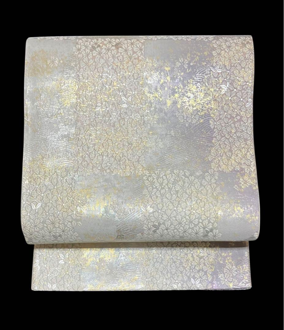 織の弘彩 袋帯 六通柄 正絹 市楽吉野桜 引箔 唐織 証紙 未使用 イ6535