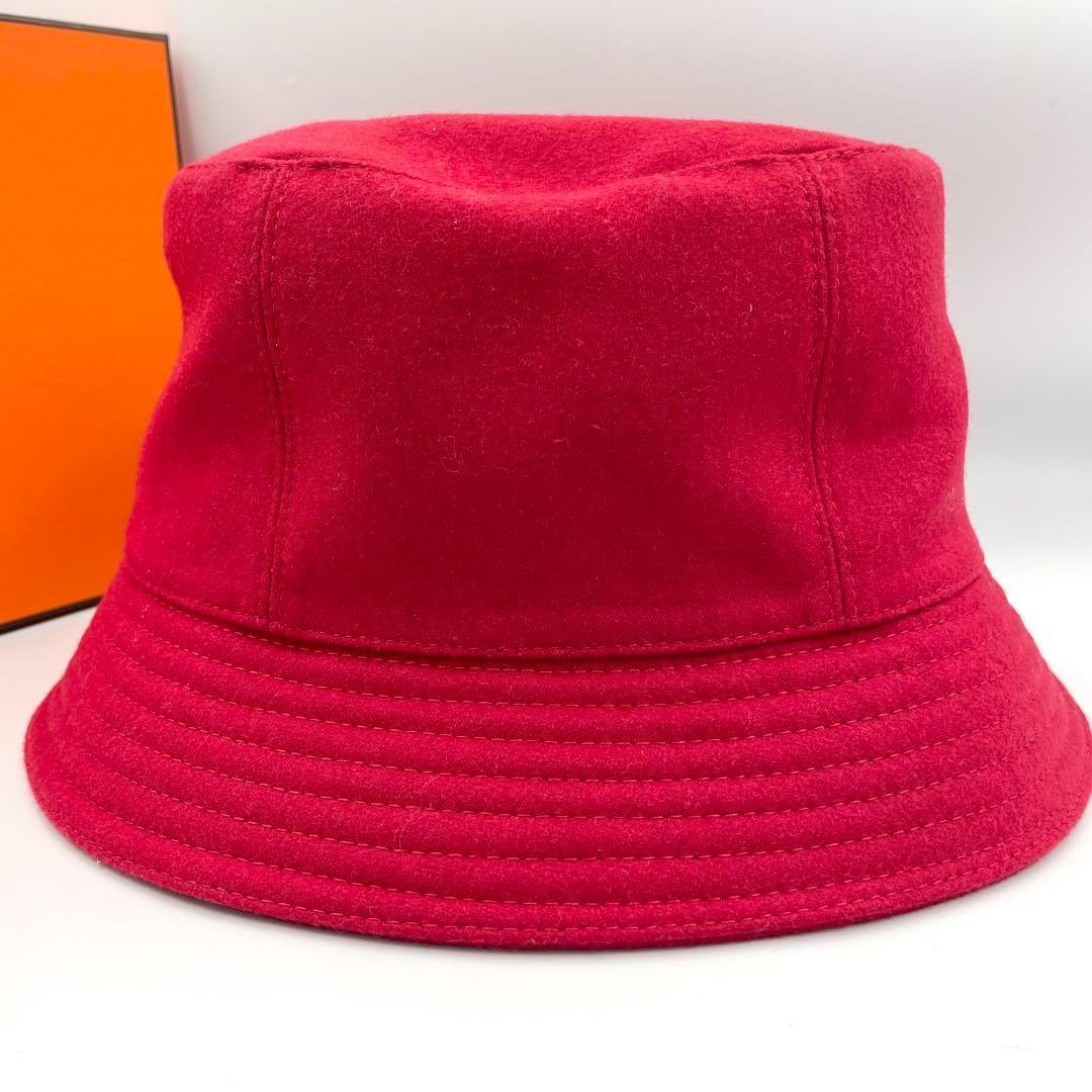 鑑定済・極美品★エルメス　カシミヤ　カルヴィ　バケットハット　セリエ　57