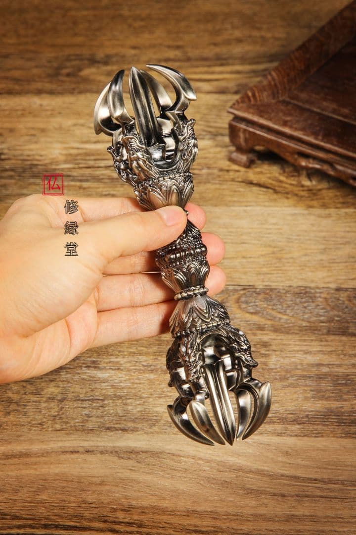 【修縁堂】密教法具レトロな黒五大明王金剛盤金剛五鈷杵三鈷杵独鈷杵五点セット