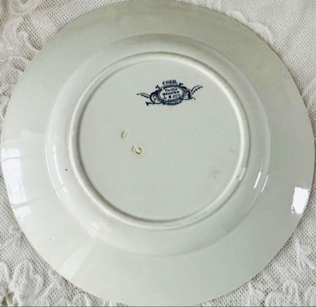 【希少】 クレイユモントロー 鈴蘭 プレート フランスアンティーク 平皿