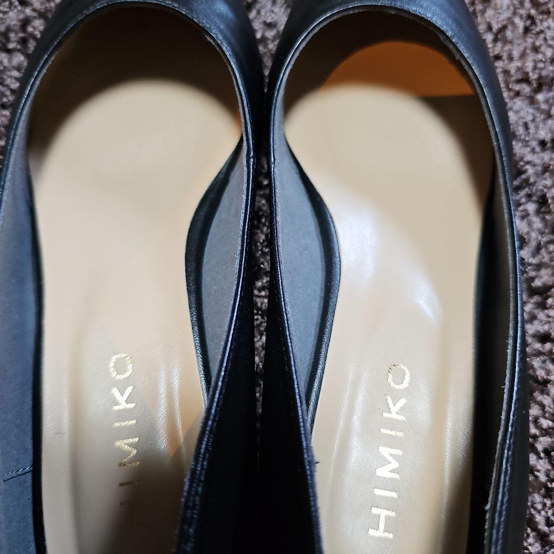 HIMIKO 卑弥呼 フラットシューズ 本革 ヒール低め2㎝ 23.0 ブラック