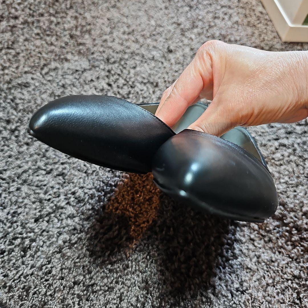 HIMIKO 卑弥呼 フラットシューズ 本革 ヒール低め2㎝ 23.0 ブラック