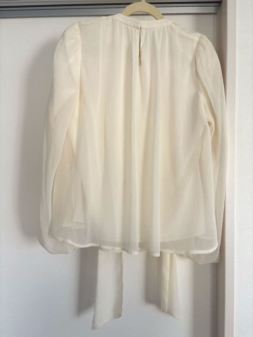 トップス Two-Way Bow-Tie Chiffon Blouse M