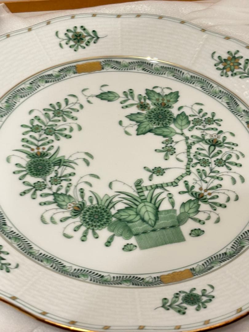 ヘレンド (HEREND) インドの華グリーン プレート 25cm