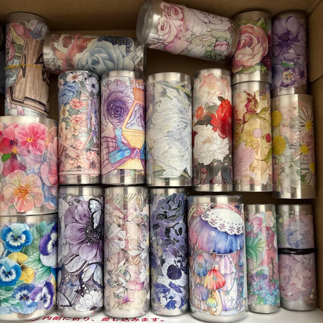 海外マステ　花　巻売り　まとめて　C