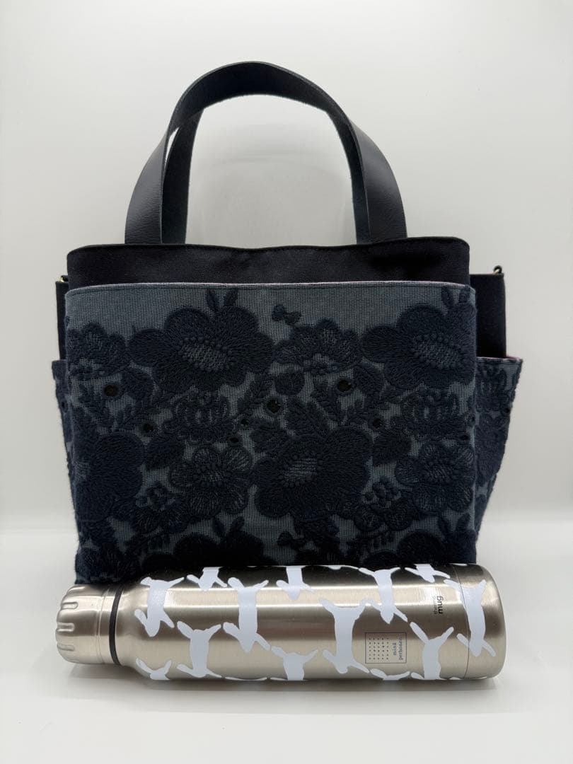 ミナペルホネン smileflower ハンドメイドバッグ スクエアトートバッグ