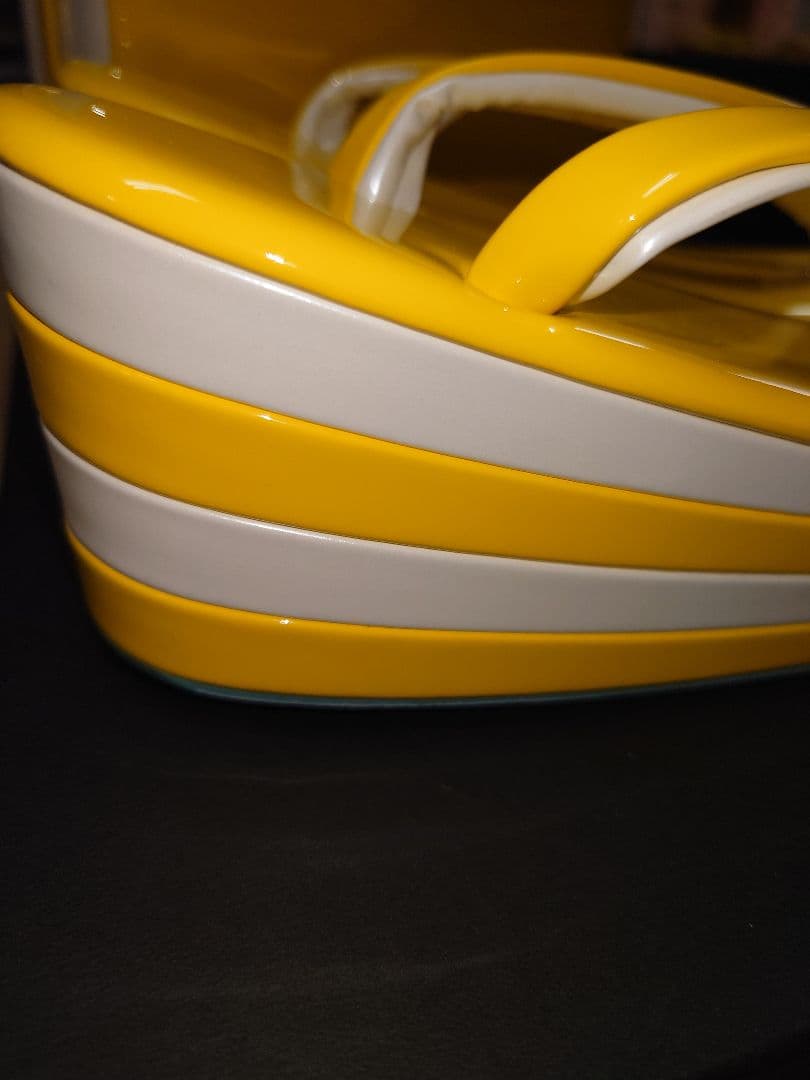 イエロー和装用バッグと厚底草履セット　値下げ　振袖　未使用