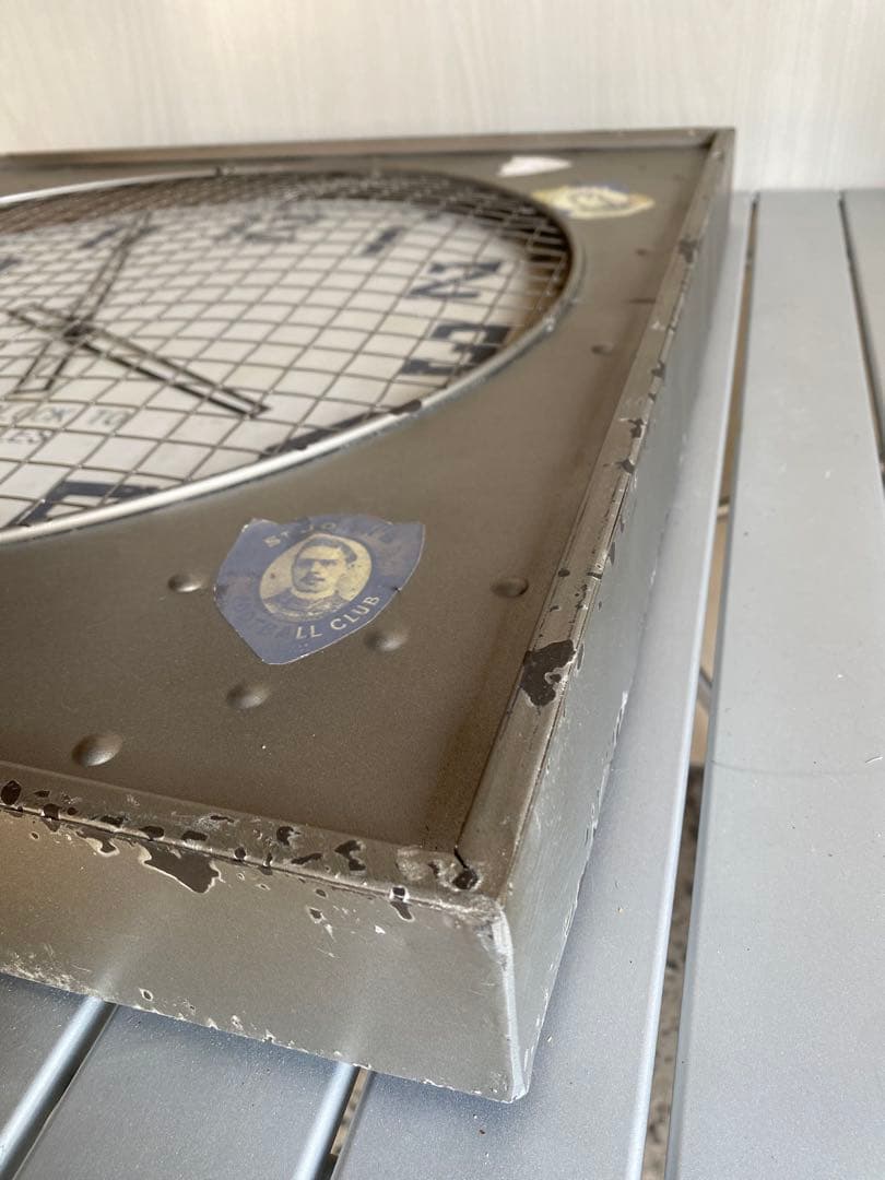 掛時計　ヴィンテージ　特大掛時計　鉄製　メッシュ