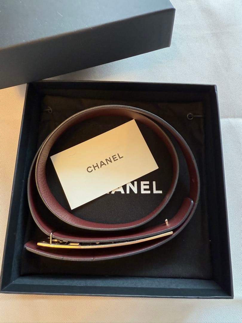 CHANEL ロゴ ベルト 黒