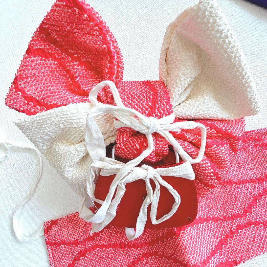 セット　七五三　7歳女の子　長着＆作り帯＆袖なし長襦袢＆小物　ラベンダー×紫葵祭