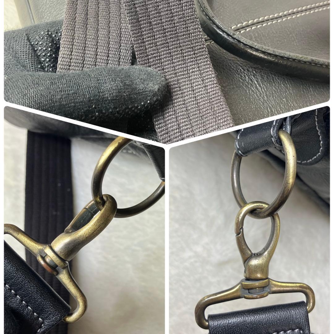 美品✨土屋鞄 プロータ ３室 2way レザー ステッチ ビジネスバッグ 黒