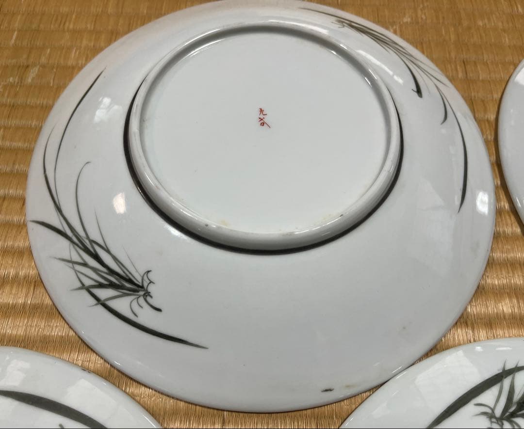 九谷焼 平皿 大鉢 大皿（骨董品・古美術）　日本昔話　5枚セット　共箱　送料無料