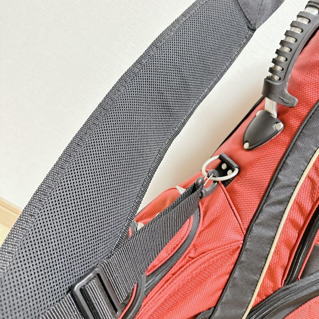美品 adidas キャディバッグ 9.5型 6分割 軽量 レッド アディダス