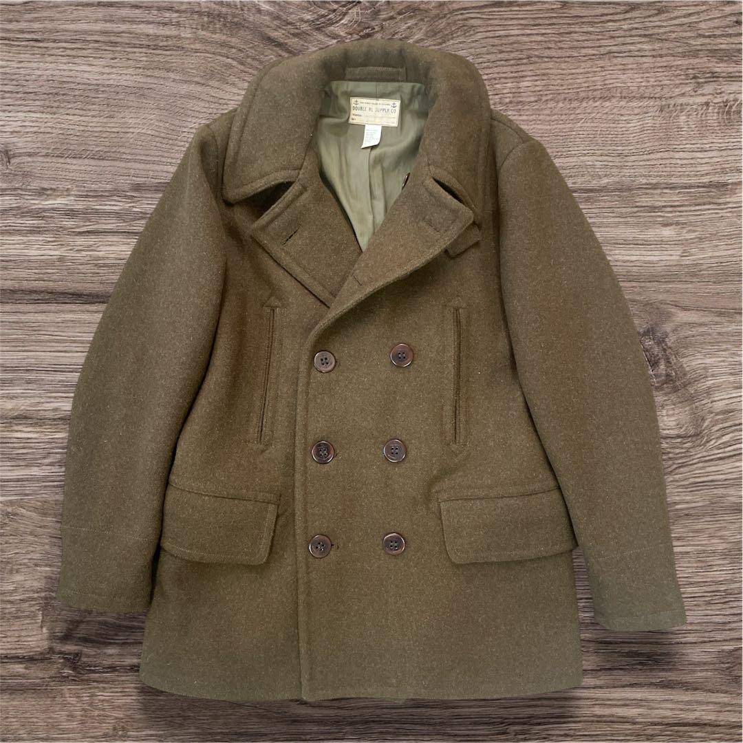美品 RRL ダブルアールエル ウール ピーコート M カーキ 替えボタン付