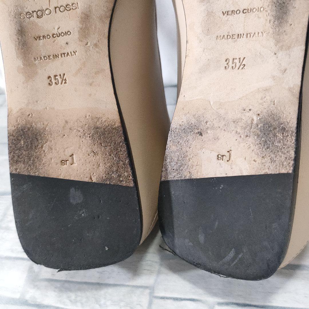 箱保存袋付き美品✨セルジオロッシ　sr1　スリッパ　フラット　ベージュ×シルバー
