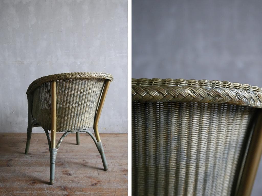 英国アンティークロイドルームチェア/椅子イス/アームソファ/ガーデン(81-27