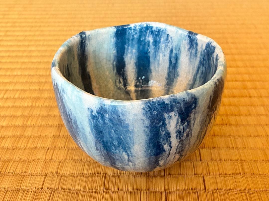 茶道具　楽焼『流水茶碗』　7代目和楽 作