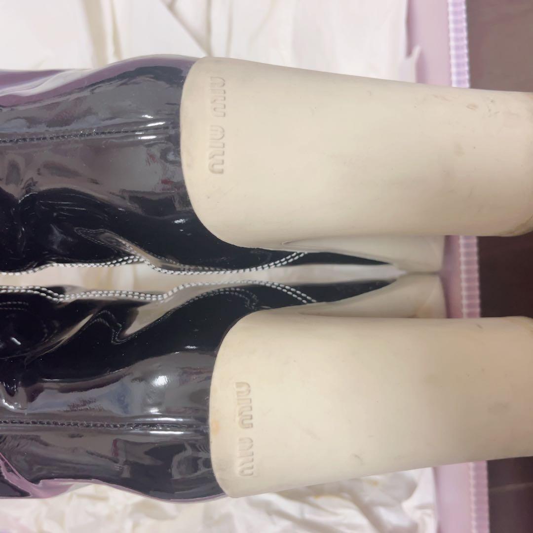 miu miu ロングブーツ　チャンキーヒールブーツ