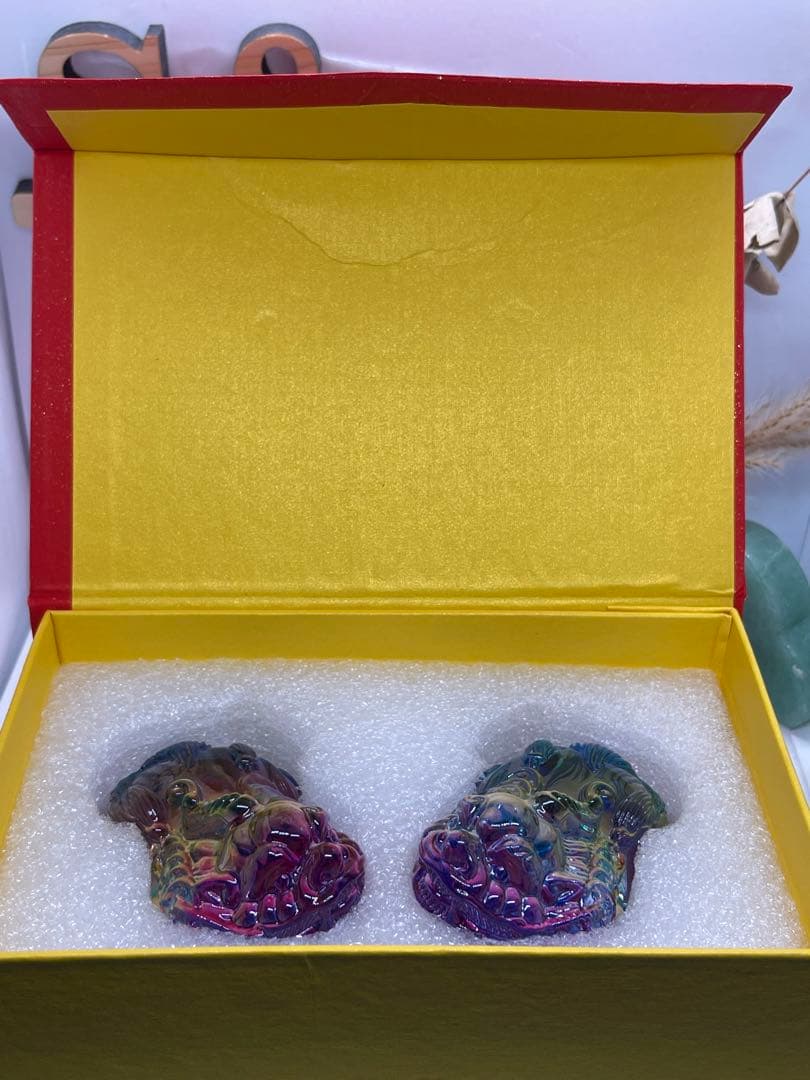 ひろみ様7【1926】貔貅セット 瑠璃  ガラス