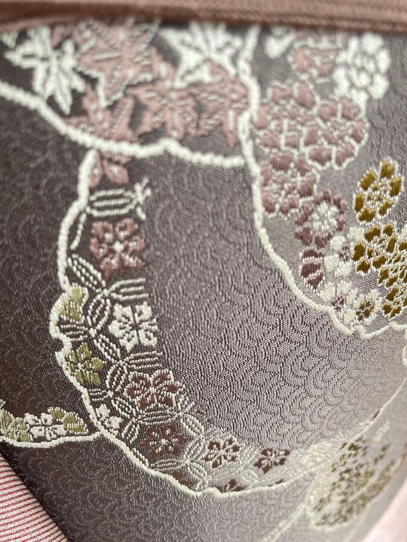 ねここねこねこ様リクエストしつけ付き 万筋江戸小紋正絹着物帯セットと唐織袋帯