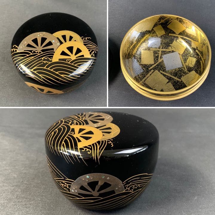 D118 送料無料　平棗　車流　祥鳳　茶道具　茶室　蒔絵