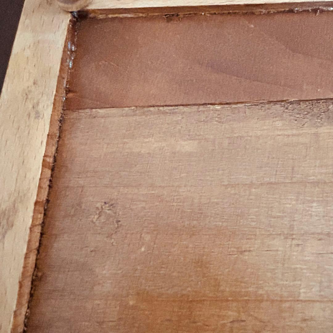 フランスアンティーク　トリベッド　足付き　鍋敷き　木製＆陶磁器