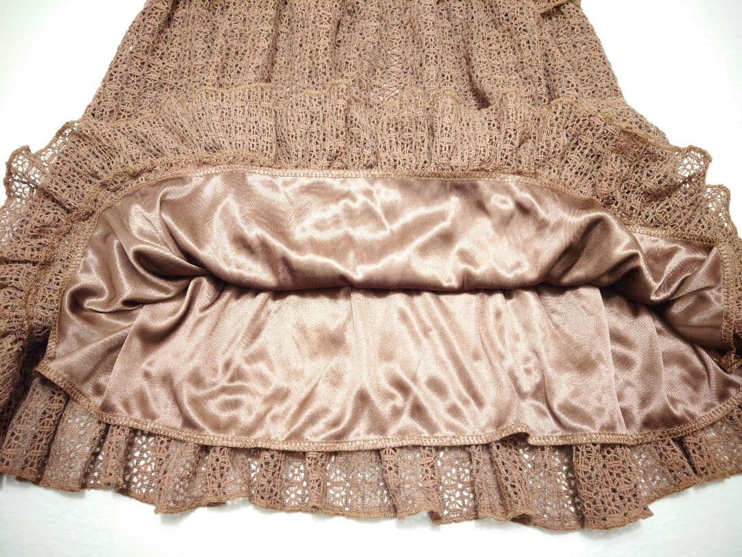 新品 タグ付き LIZLISA ブラウン フリル付きキャミソール