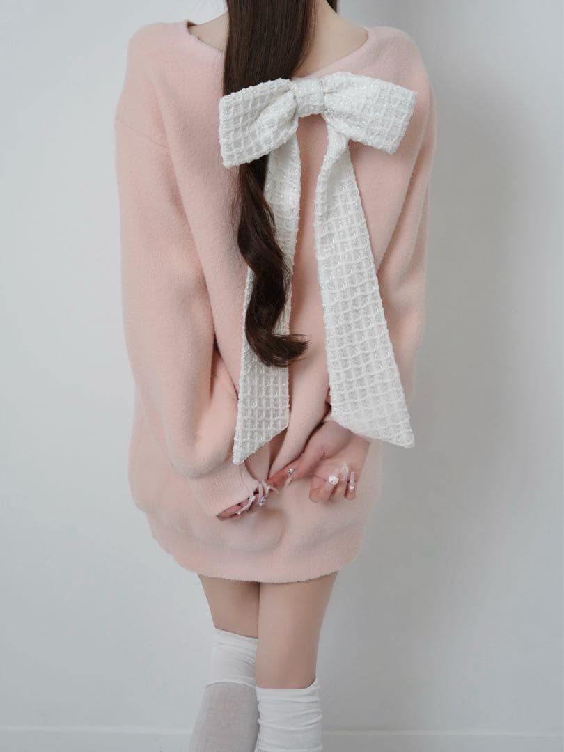 lumignon Tweed ribbon pullover ルミニョン