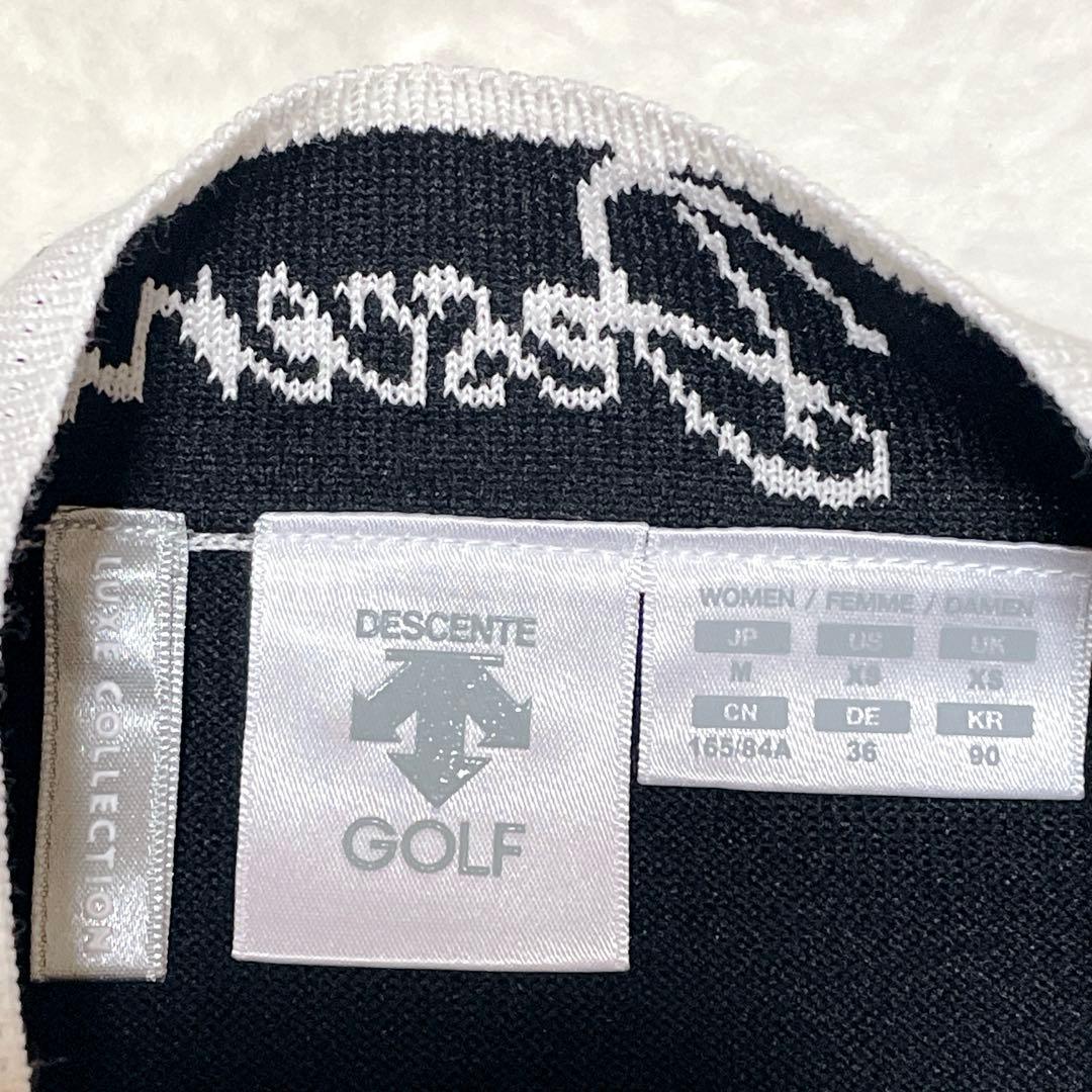 【美品】DESCENTE GOLF シースル　切替モックネックニット