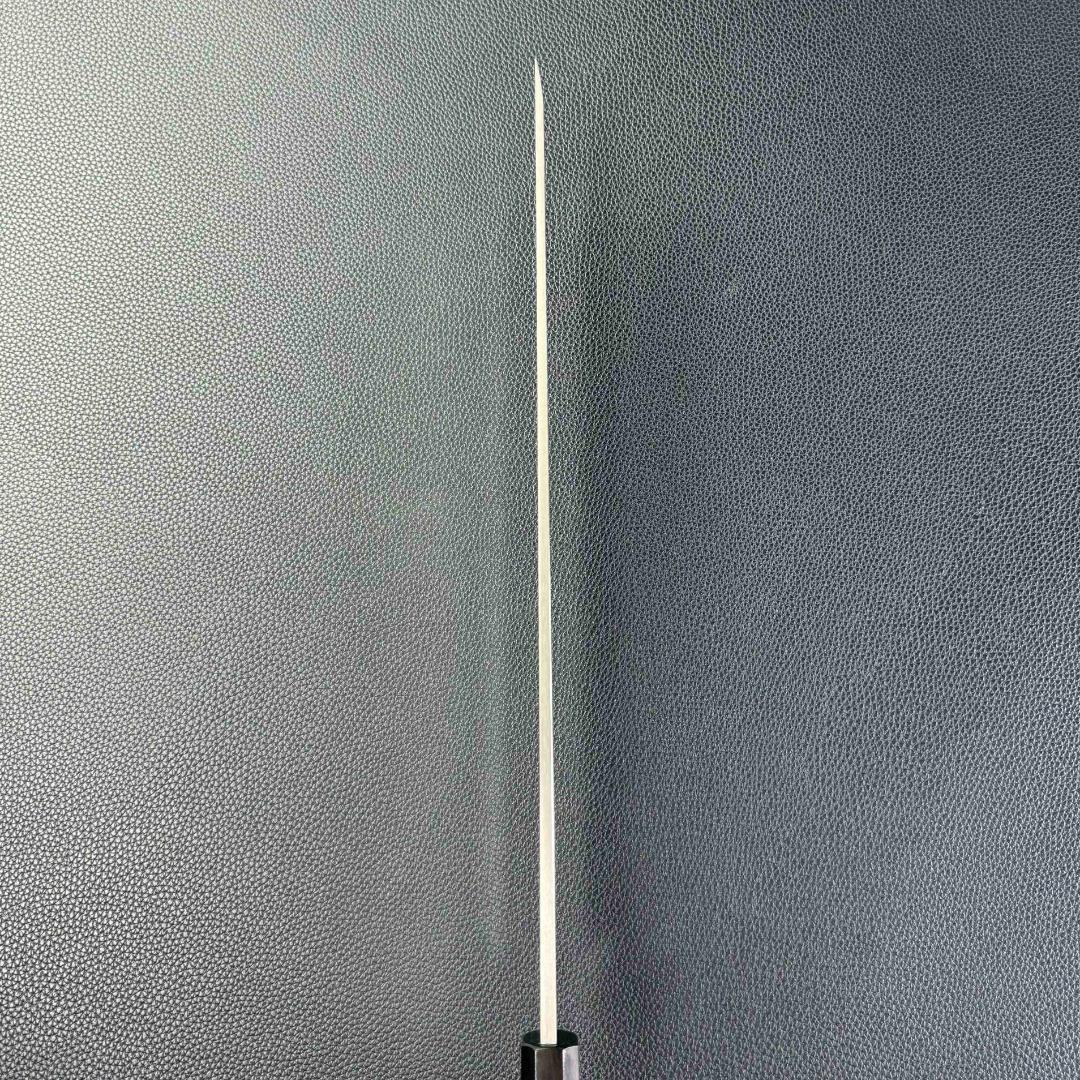 9658 新品 ダマスカス 先丸包丁 尺 渦潮紋 105層 黒檀黒水牛角八角柄