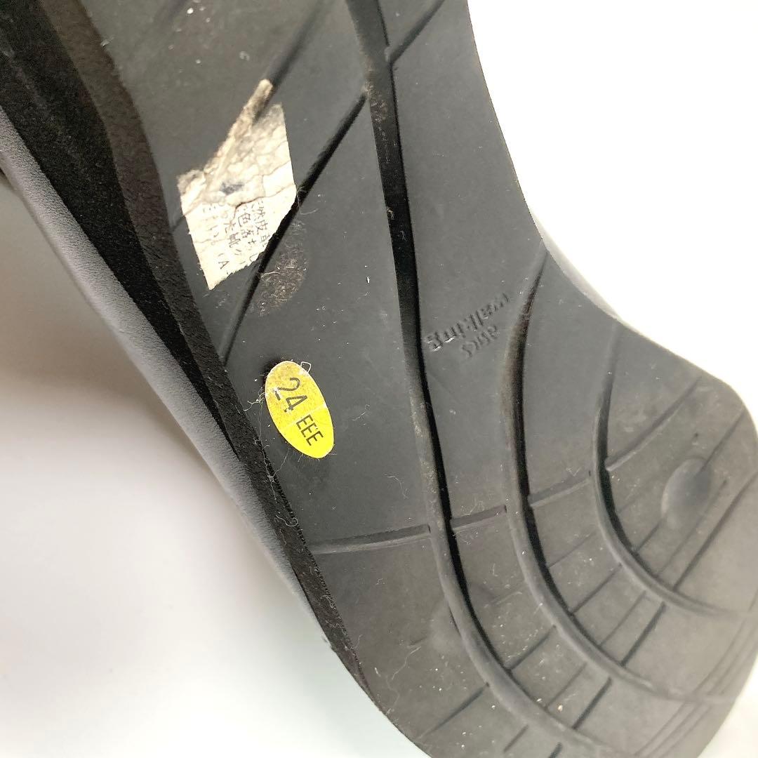 ペダラ アシックスウォーキング ショートブーツ サイドジップ 24cm 3E