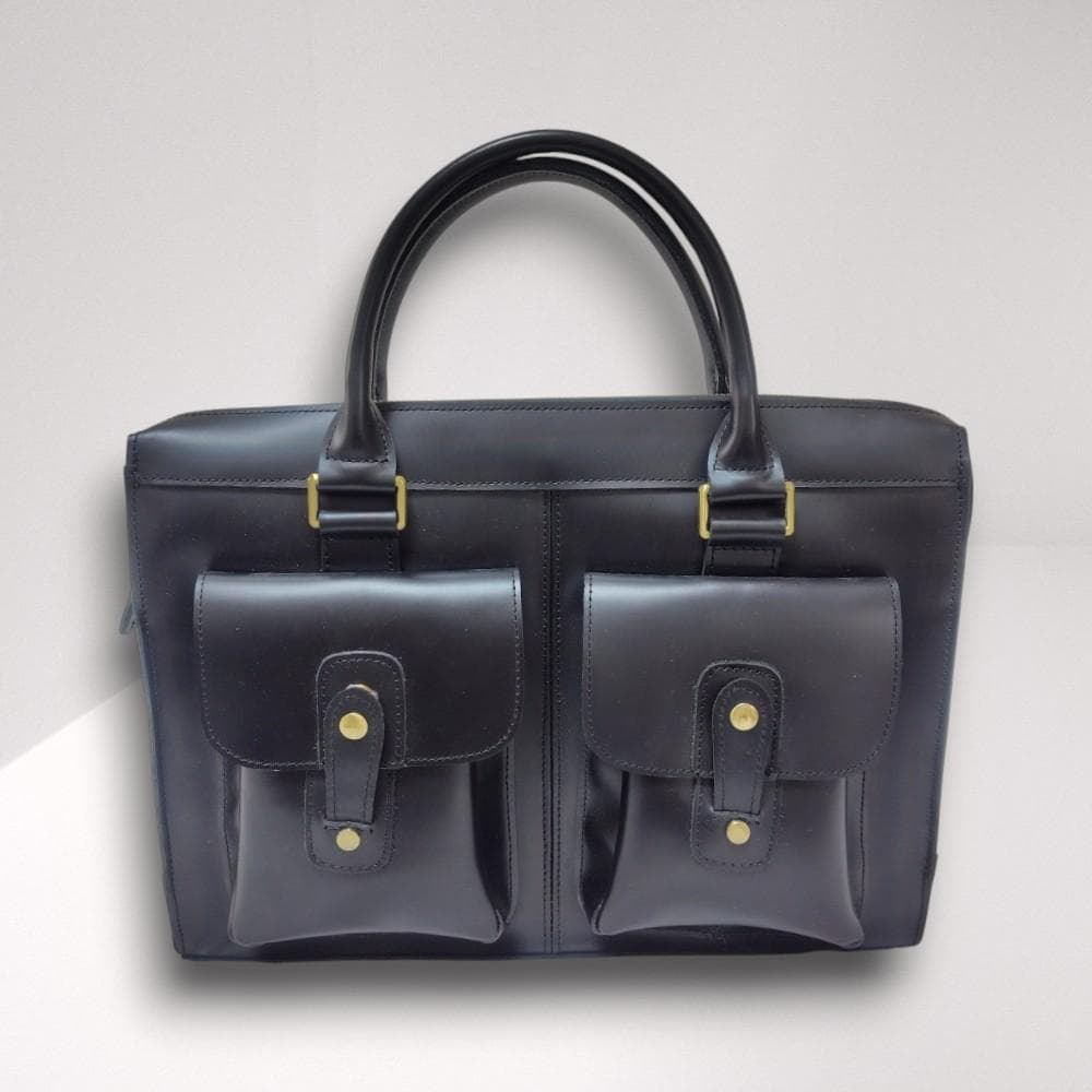 【のぞさん】本革 ビジネスバッグ ブラック 2WAY A4 TIDING