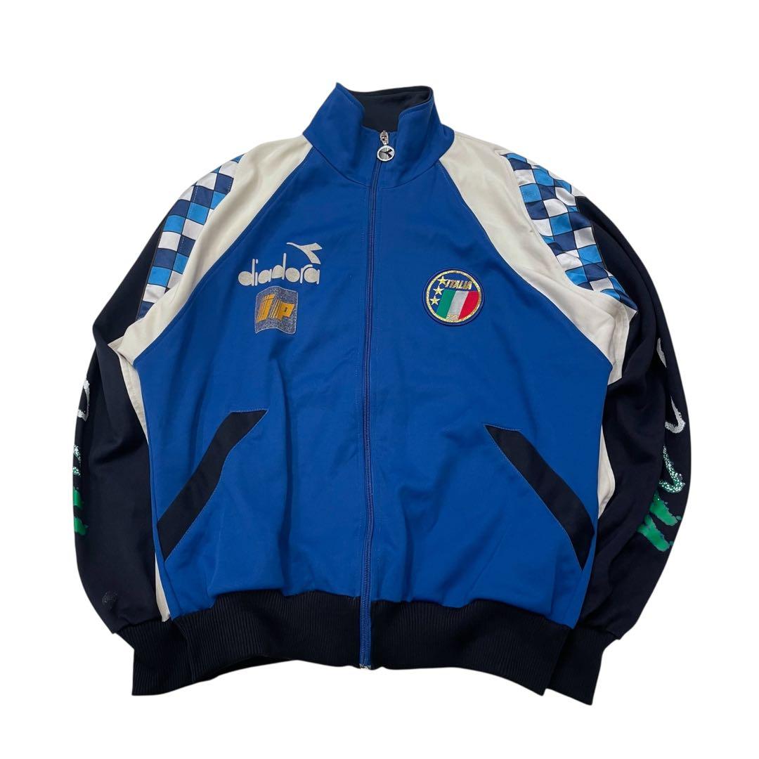 ヴィンテージDiadoraイタリア代表トラックジャケットサッカージャージ80s