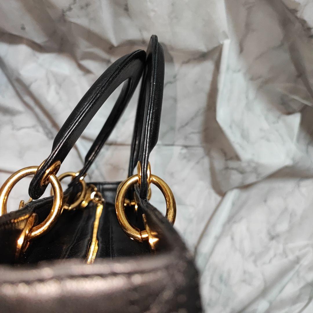 Christian Dior レディディオール カナージュ ラージ RU刻印 黒